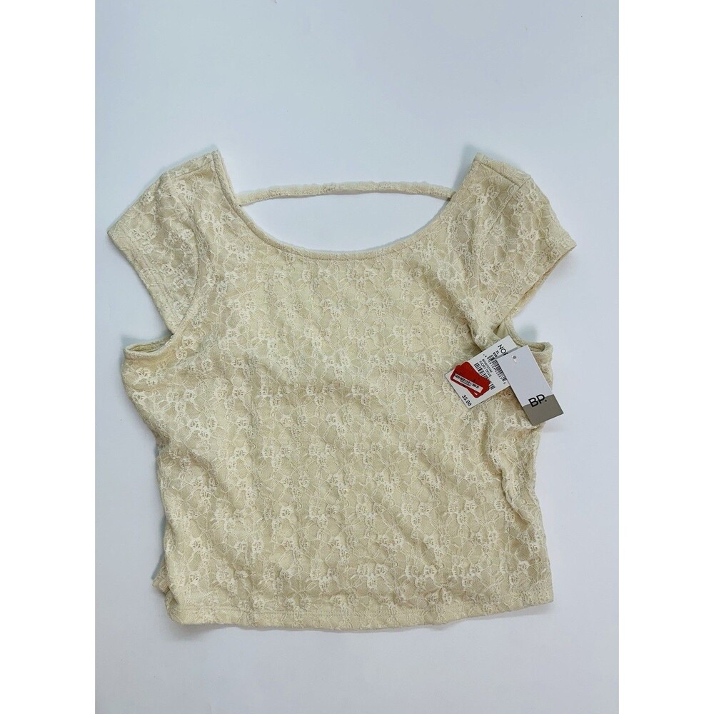 bp. Open Back Floral Lace Cap Sleeve Scoop Neck Top Size XL